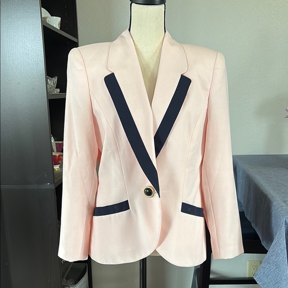 Kasper ASL Petite Size 12 Pink with Black Accents Women’s Blazer/Jacket - Picture 1 of 5